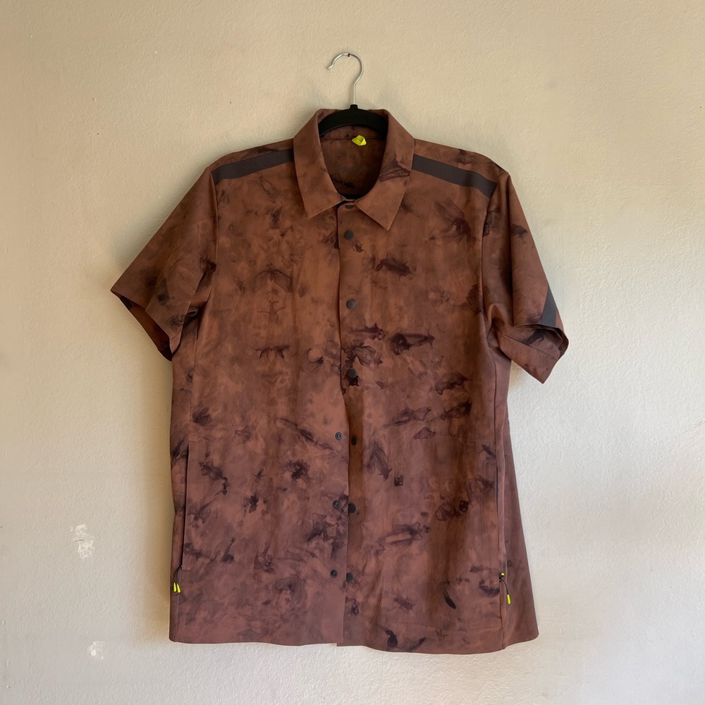 Lululemon x Robert Geller Take the Moment Red Tye Die SS Button Down
